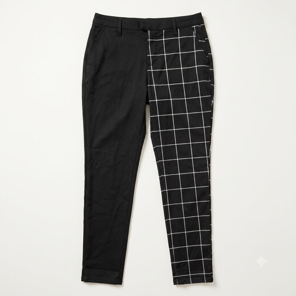 Hot Topic Womens M Goth Punk Grunge Emo Alternative Split Grid Asymmetrical Pant
